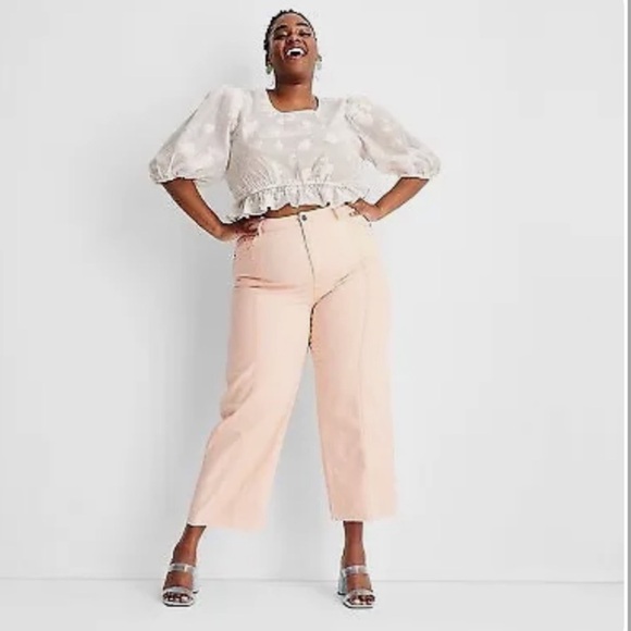 Future Collective Mid-rise Straight Peach Colored Jeans - Picture 1 of 6